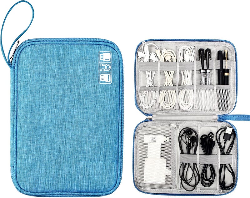 CILLA Travel Cord Organizer Case, Portable Waterproof Storage Bag for Charger, Cord, USB, Power Bank, Earphone, SD Card, Travel Essentials - Image 1